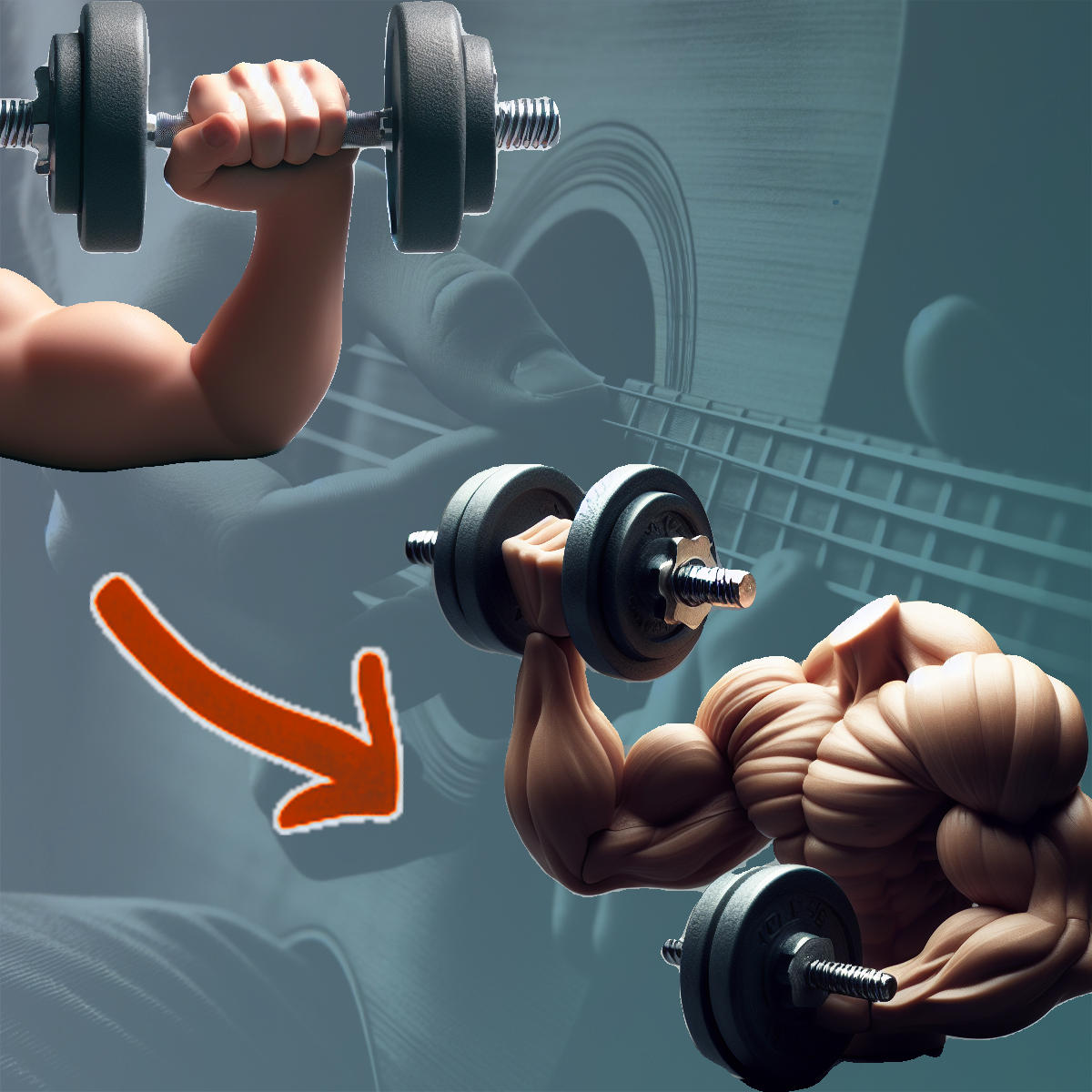 A man improving his fretting hand strength with these awesome exercises